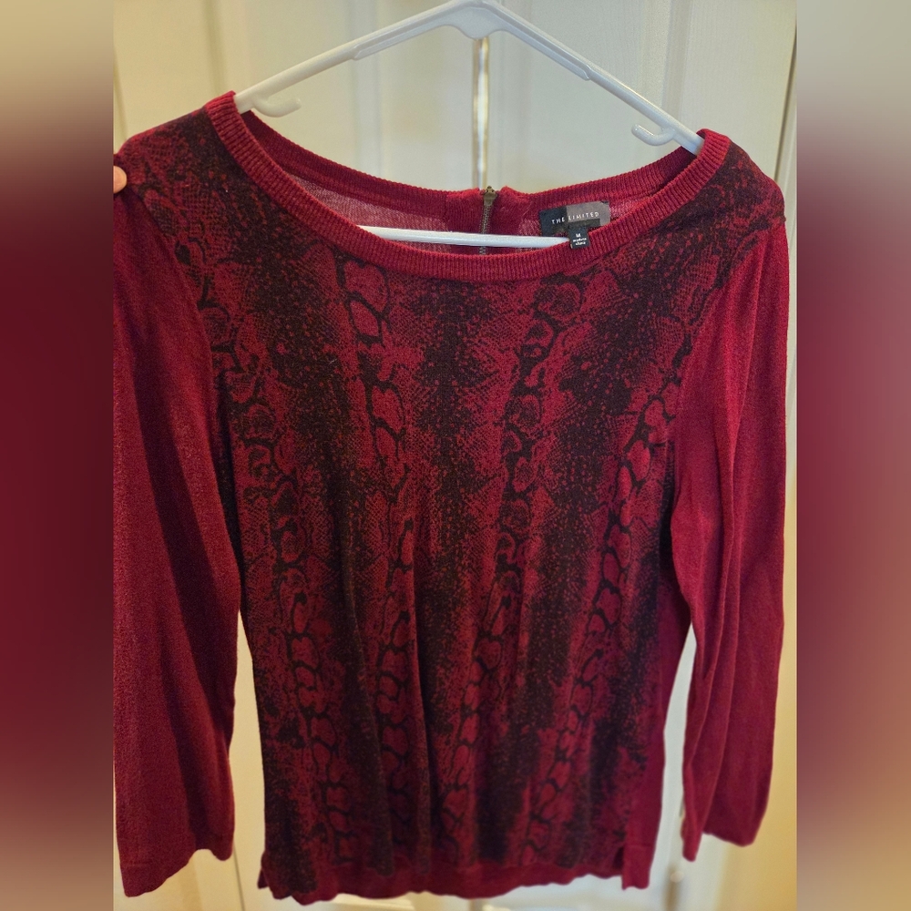 The Limited red and Black Snake Print Top
